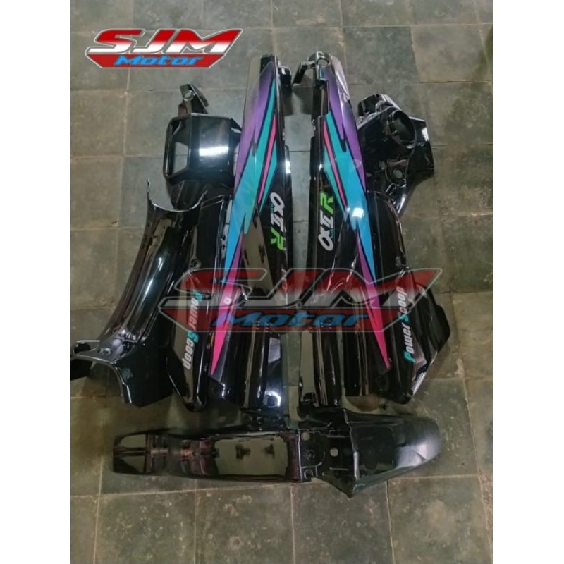 Cover body halhs set yamaha alfa hitam bodi full set alfa