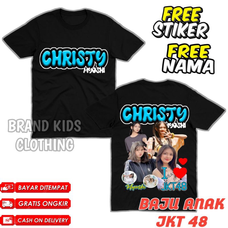 GRATIS NAMA BAJU KAOS ANAK JKT48 CHRISTY MY OSHI NEW FASHION ANAK BAJU ANAK JKT 48 NEW