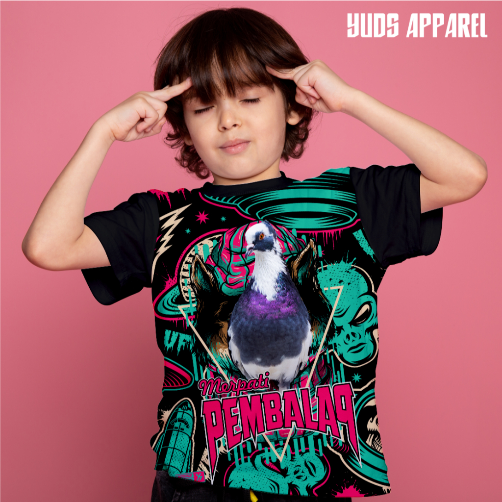 JERSEY WARNA MERPATI PEMBALAP MOTIF UFO ALIEN TENGKORAK  / baju anak laki laki / kaos anak laki laki