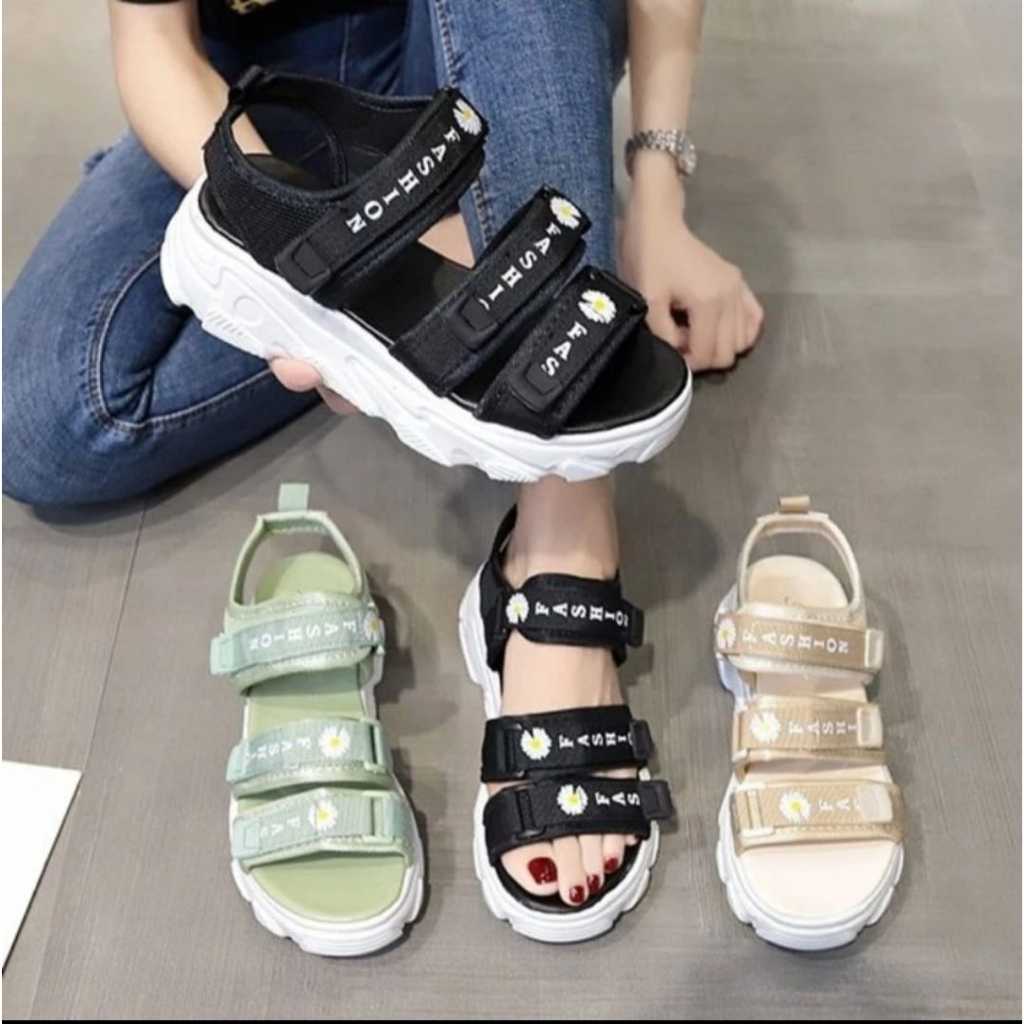 Sandal Gunung Wanita Bunga Daisy Sandal Wanita Tali Sandal Platform Bunga Daisy