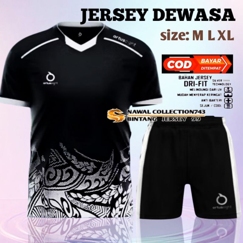 Stelan Jersey Bola Dewasa/Futsal Batik Ortuseight Set Baju Celana Termurah