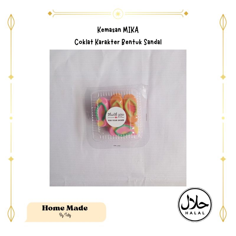 

(bisa cod) coklat karakter bentuk sandal kemasan mika isi 16 pcs coklat sendal 8 pasang coklat lucu coklat homemade coklat ecer cemilan anak souvenir cokelat premium chocolate snack food