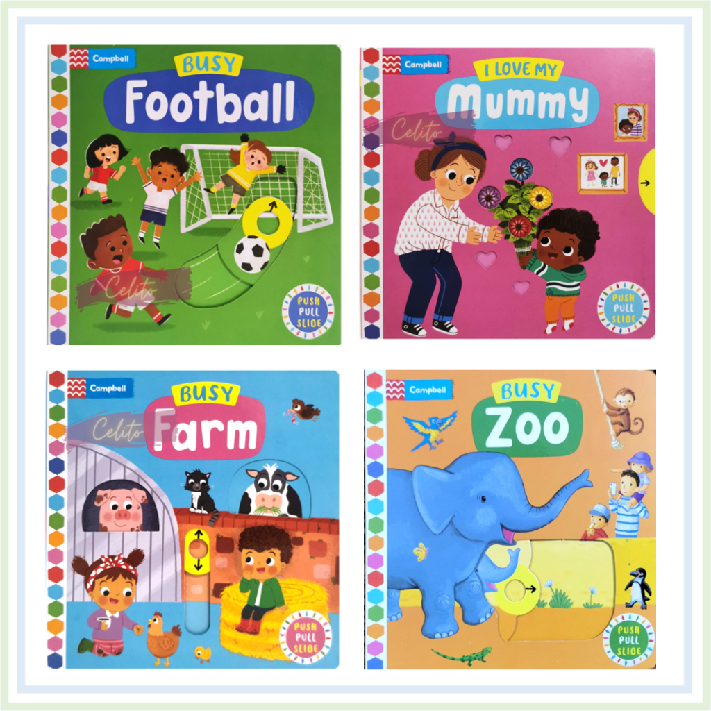 [Celito] Campbell Busy Book Push Pull Slide / Campbell Hard Cover / Buku Campbell Anak