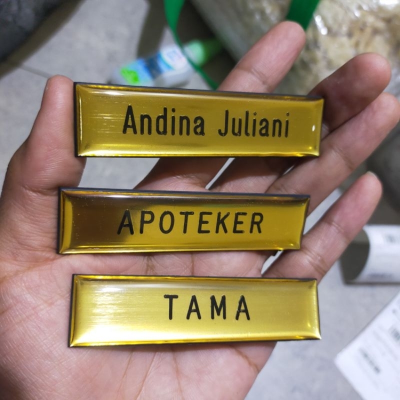 Name tag#Nama Dada akrilik gold