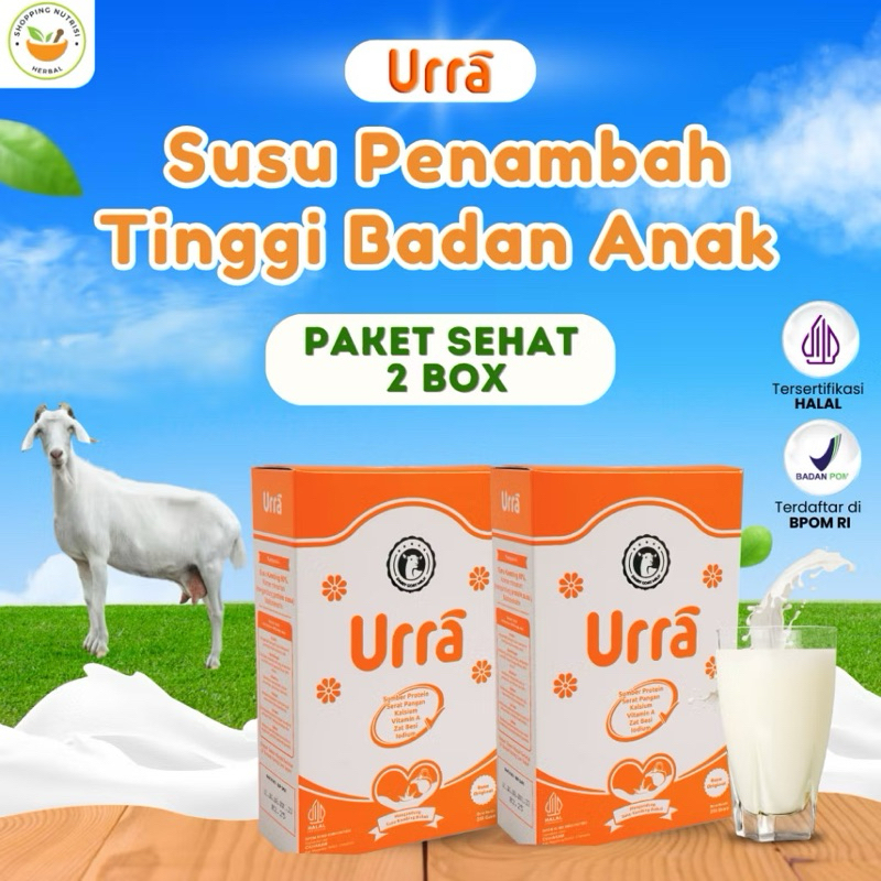 

[ PAKET 2 BOX ] URRA Susu Kambing Saanen Premium Penambah Tinggi dan Berat Badan Anak