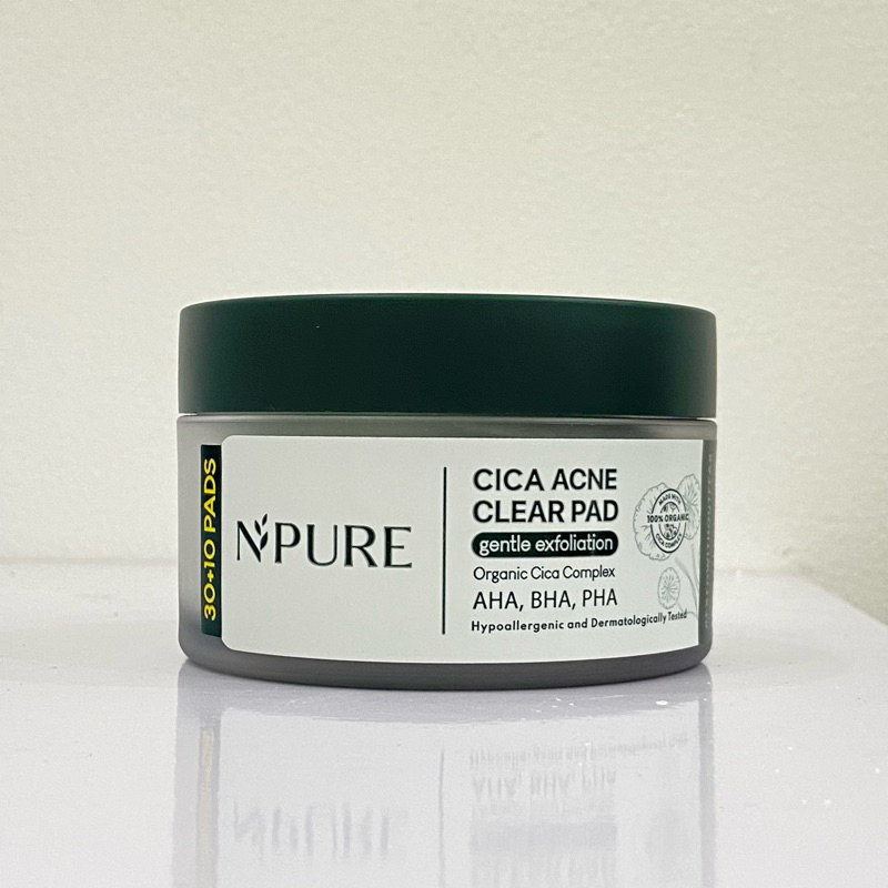 NPURE Acne Clear Pad Cica / Kapas Eksfoliasi Kulit Jerawat / Acne Exfoliating Pad (40 pads) Acid Ext