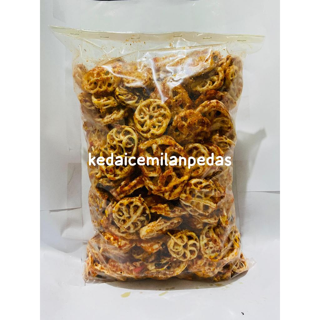 

seblak kering kerupuk pedo/kerupuk mawar/kerupuk rafael ready varian rasa pedas daun jeruk/original daun jeruk kemasan 1kg 500gr 250gr 100gr