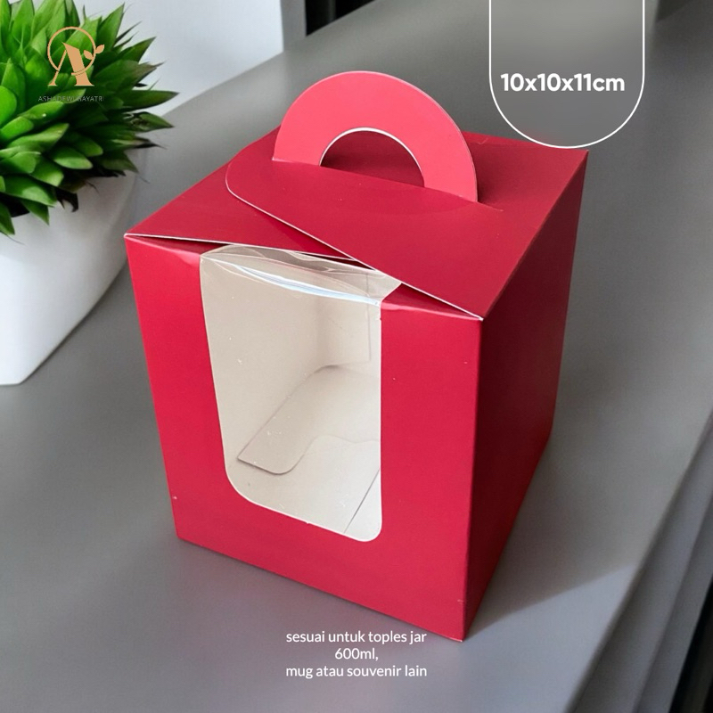 

Ashadewi Gayatri – Vivianne box 10x10x11 cm / box kotak hampers toples cookies jar - White Ivory