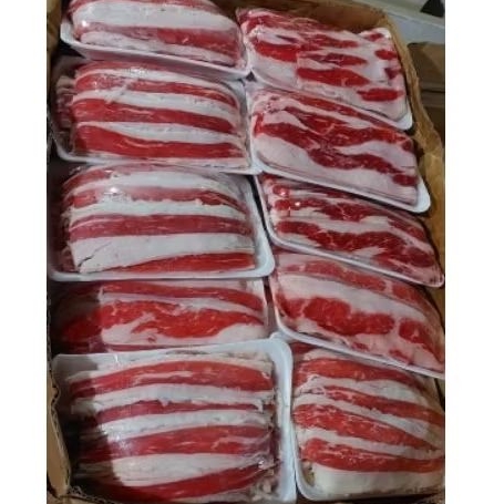 

beefslice Beef slice shortplate 500 gram frozen