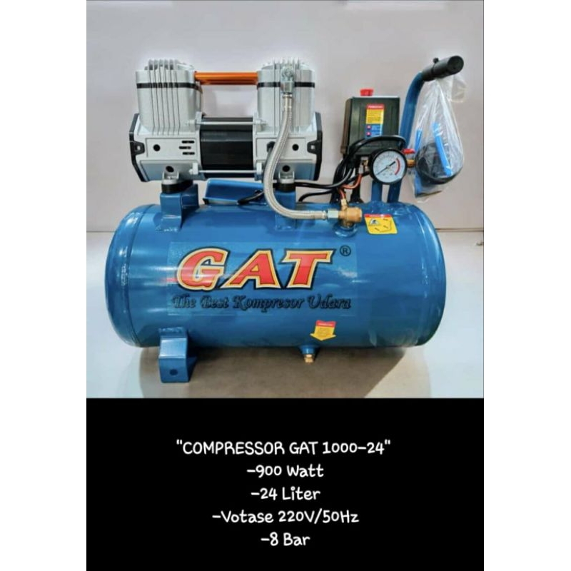 COMPRESSOR LISTRIK TANPA OLI GAT 1000-24L