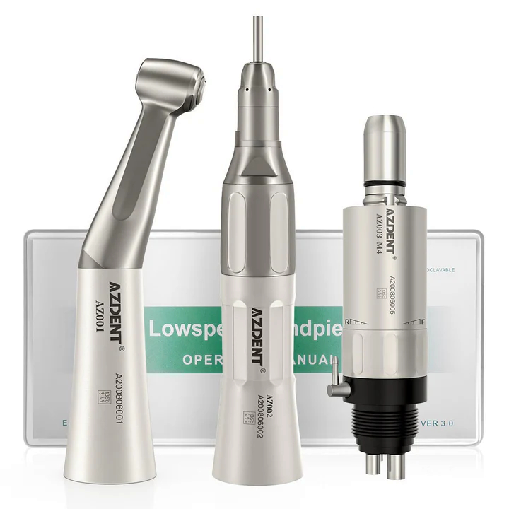 AZ-Dent Denshine Lowspeed Handpiece Dental 4 hole Contra angle Straight Air Motor Handpiece seperti 