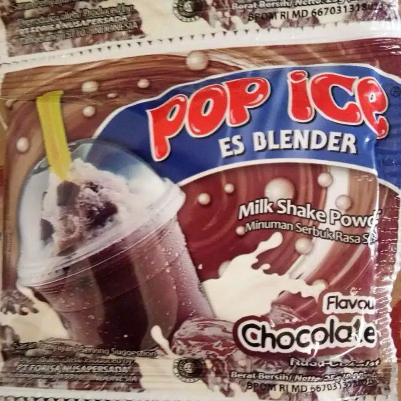 

pop ice coklat renceng isi 10 sachet