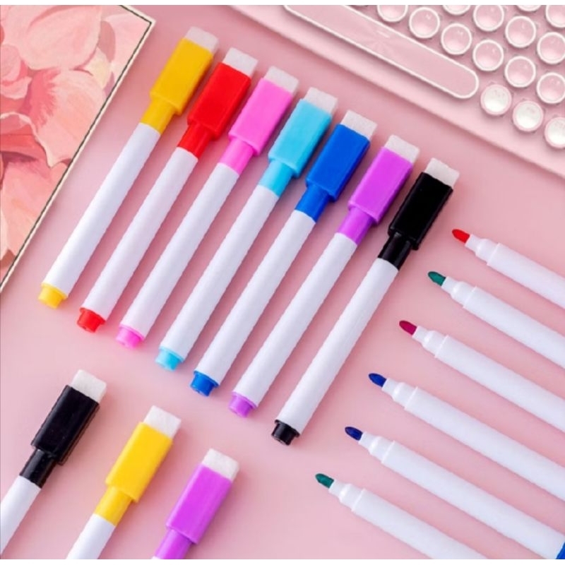 

Spidol kecil warna warni 2in1 dengan penghapus / spidol wife and clean marker / spidol warna whiteboard dengan penghapus