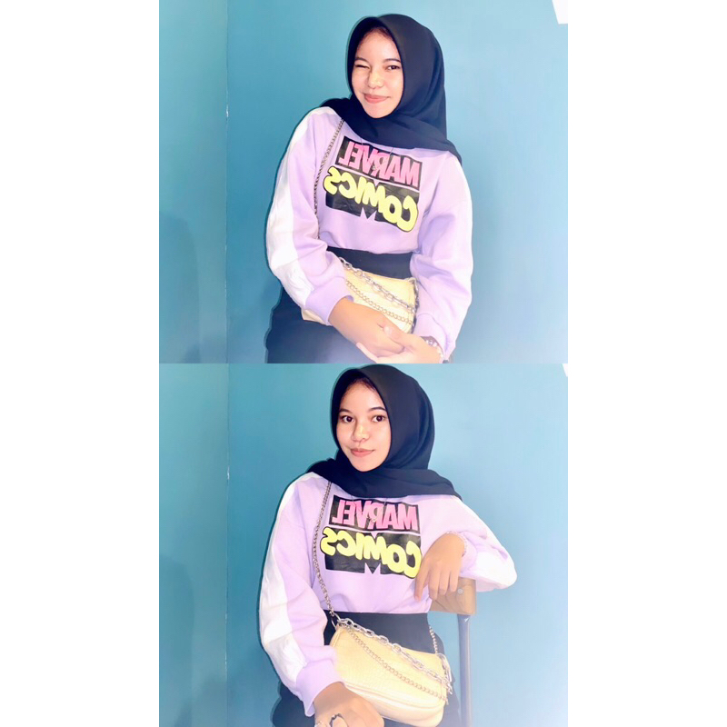 preloved sweater marvel crop / brand marvel comics