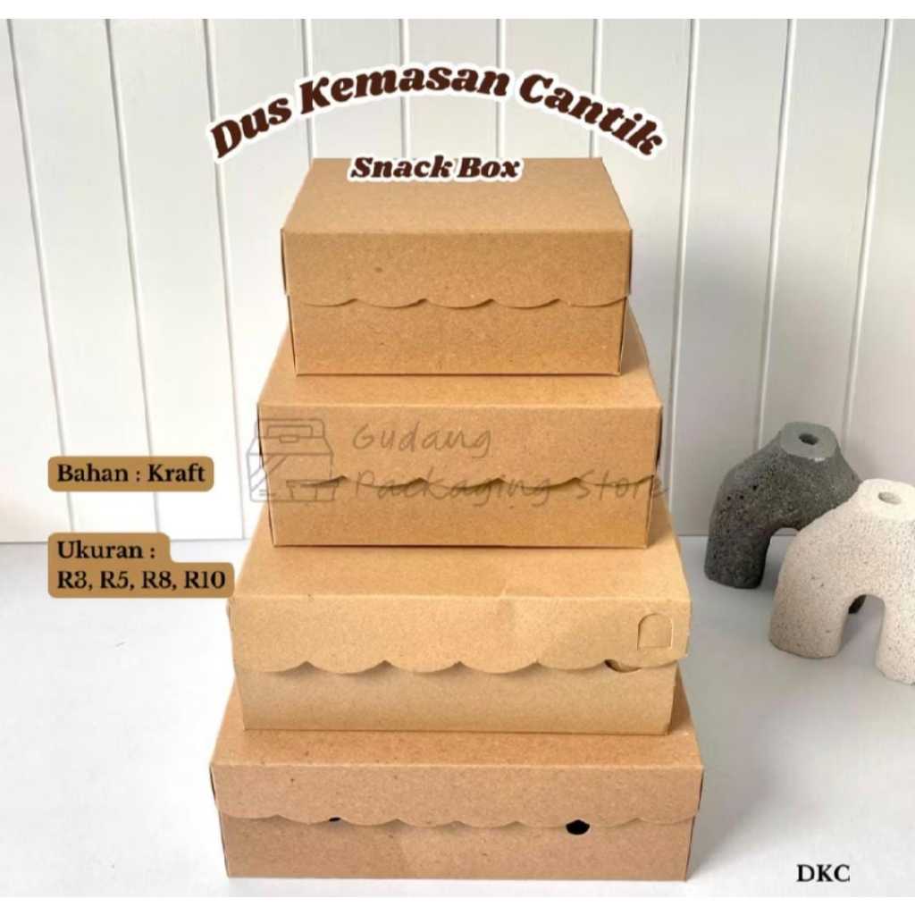 100 pcs / Box Snack / Dus Snack / Dus Kue / Box Kue / BKC /Kraft Coklat