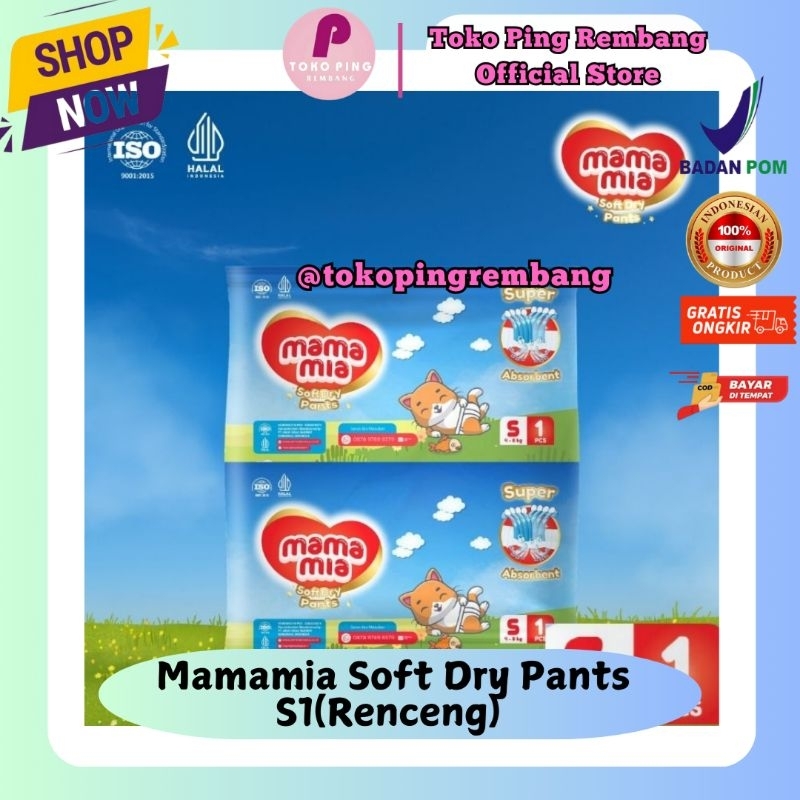 Mamamia Soft Dry Pants S1(Renceng) isi 18pcs