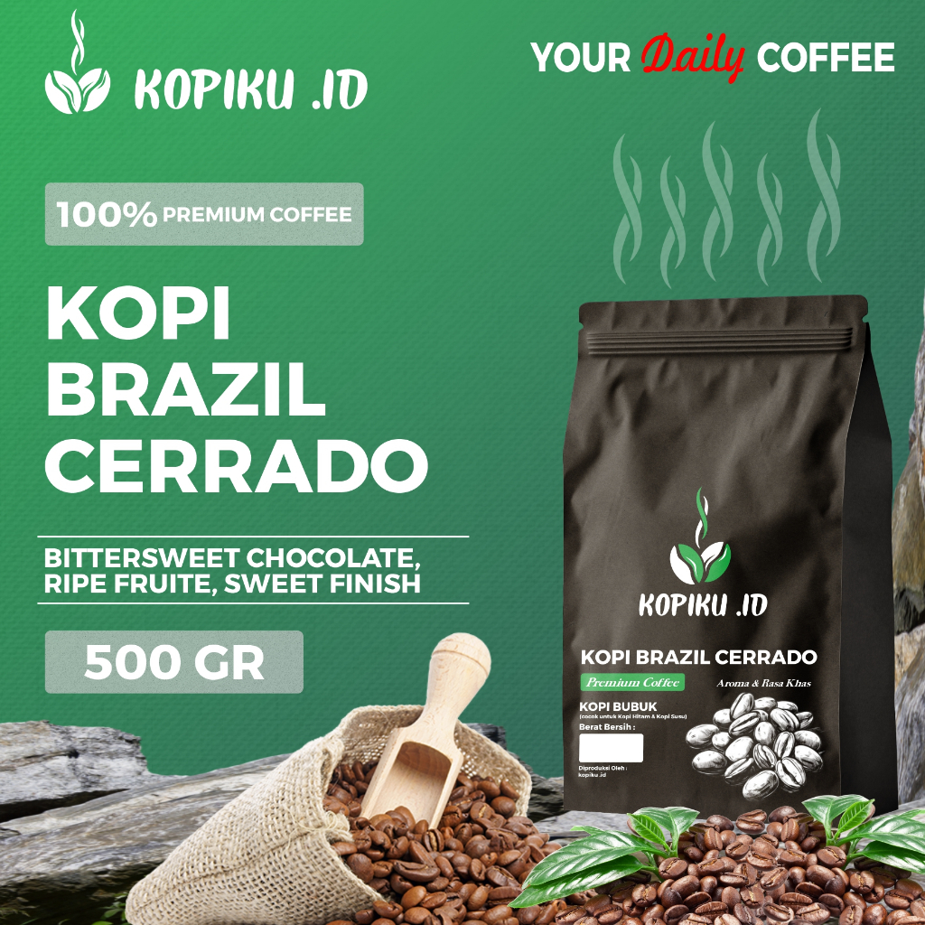 

Kopiku Brazil Cerrado Premium Coffee Bitter Sweet Chocolate 1000gr