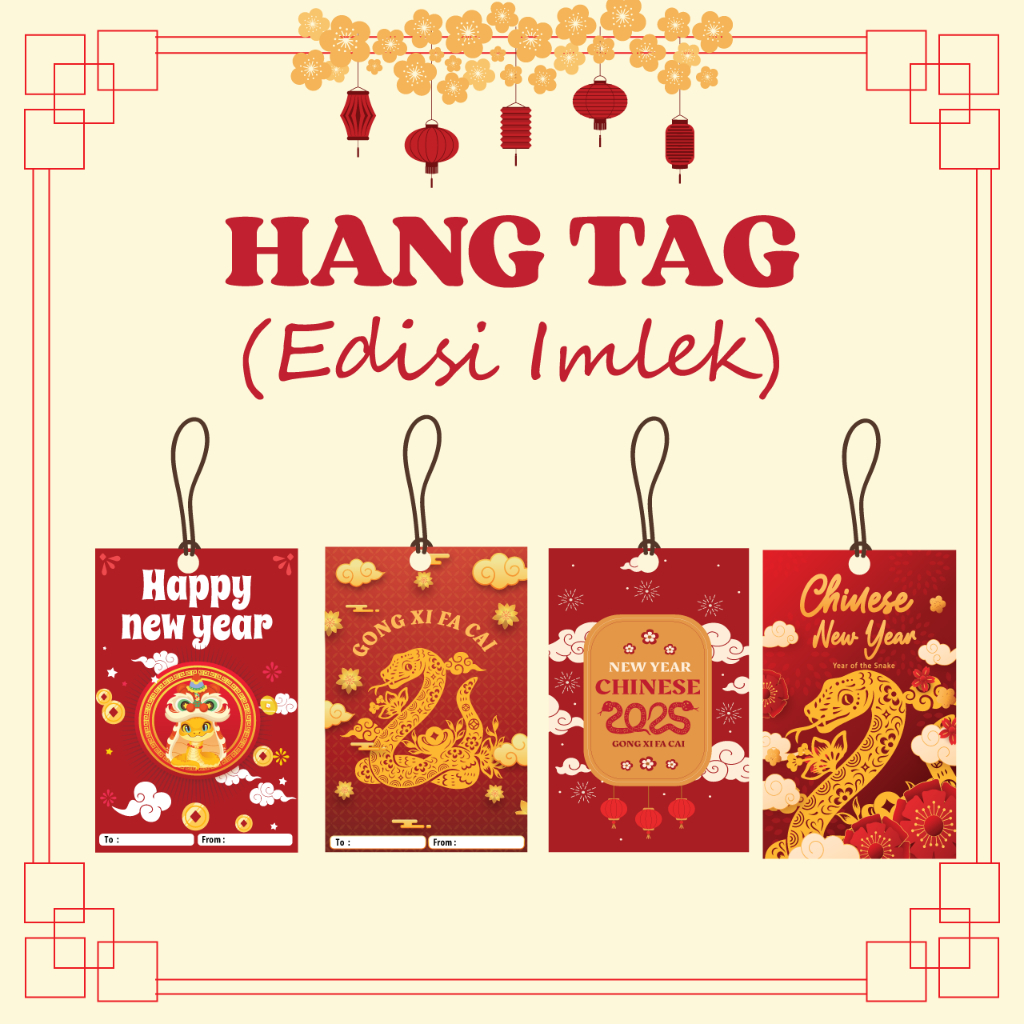 

hang tag thank you imlek Custom 1/2 Sisi | Label Hampers1 hari selesai