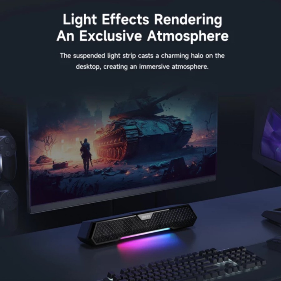 Edifier MG250 Wireless Bluetooth Speaker, Gaming Multimedia with RGB Light Effect & Integrated Mic