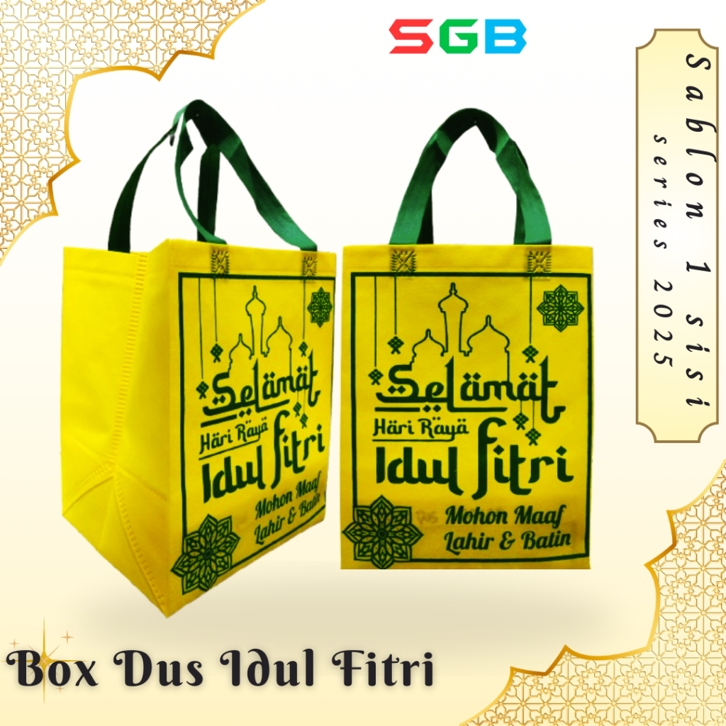 

1 PCS Goodie Bag TLS, HBPA & BOX DUS Idul Fitri uk 20x25x9 / 20x20 / 22x22 / tas standing spunbond lebaran