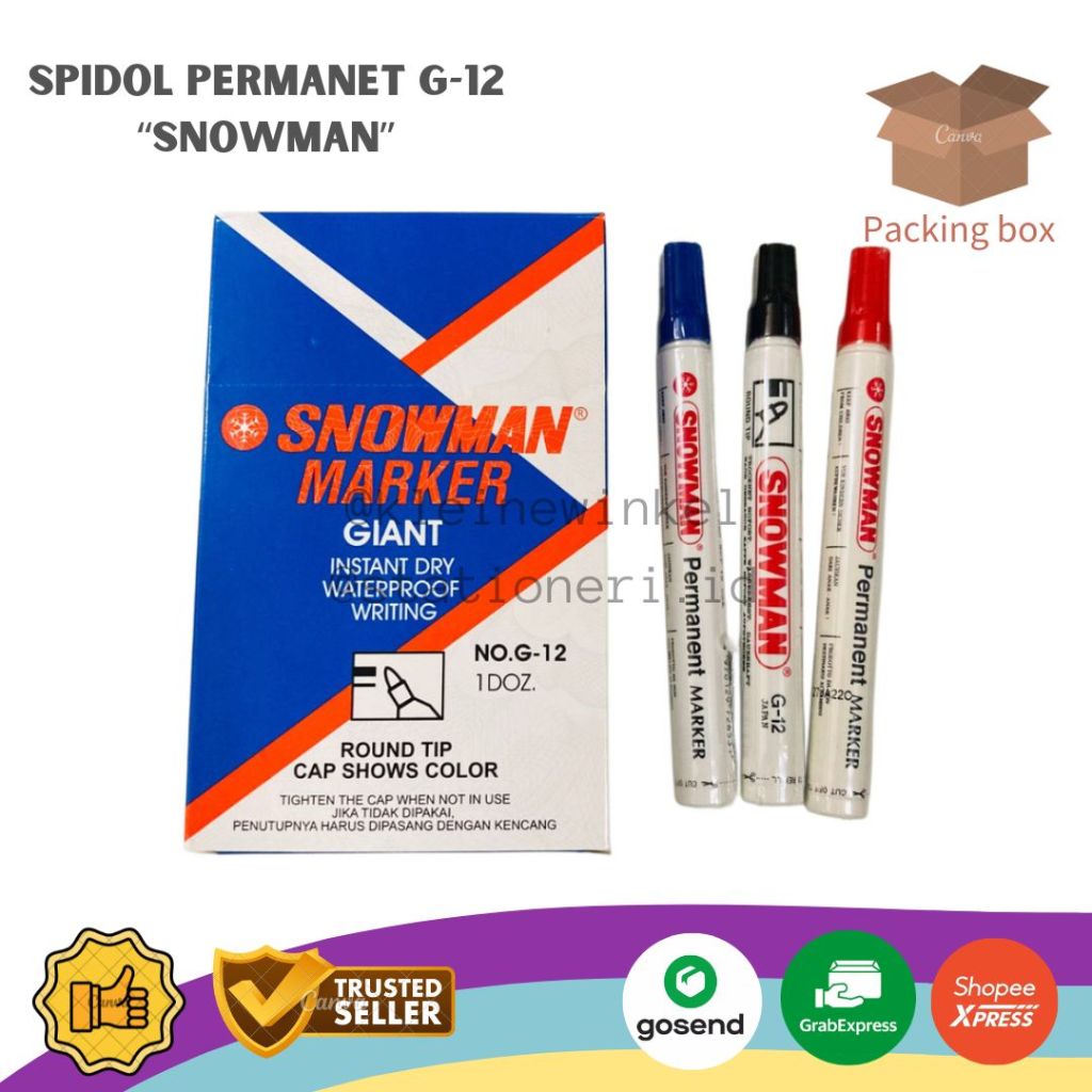 

Spidol Snowman Permanen G-12/Spidol Papan Permanent