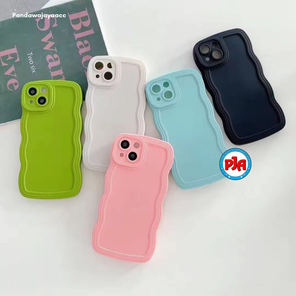 Case Softcase Casing Gelombang Wave Macaron IPHONE XR 7 7 PLUS XS MAX