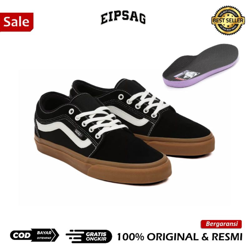 Skate Chukka Low Sidestripe Black Gum RESMI ORIGINAL