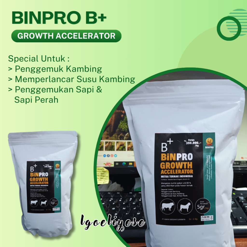 BINPRO B+ Suplemen Vitamin Hewan Ternak 1Kg 100% ORIGINAL ( Sapi , Sapi Perah & Kambing )