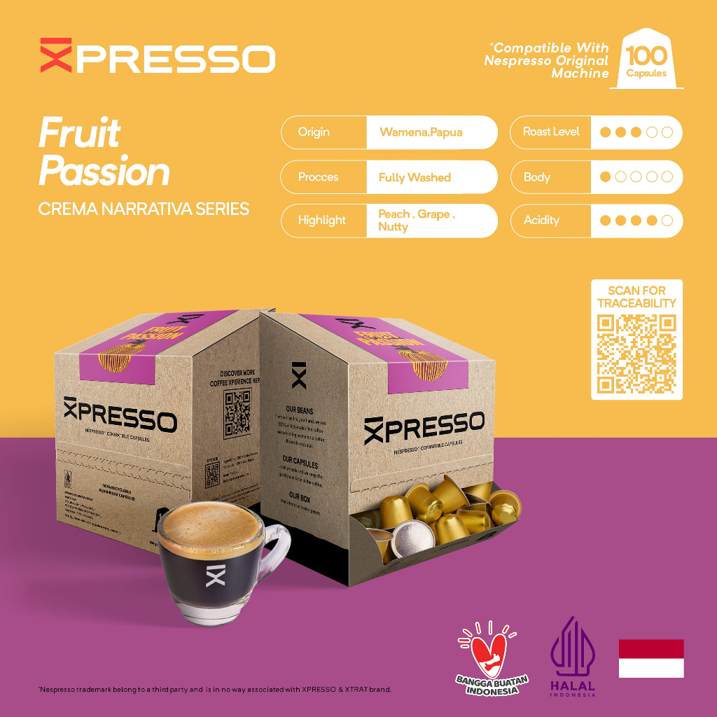 

XPRESSO Office Pack - Papua Fruit Passion - Coffee Capsules Nespresso Compatible