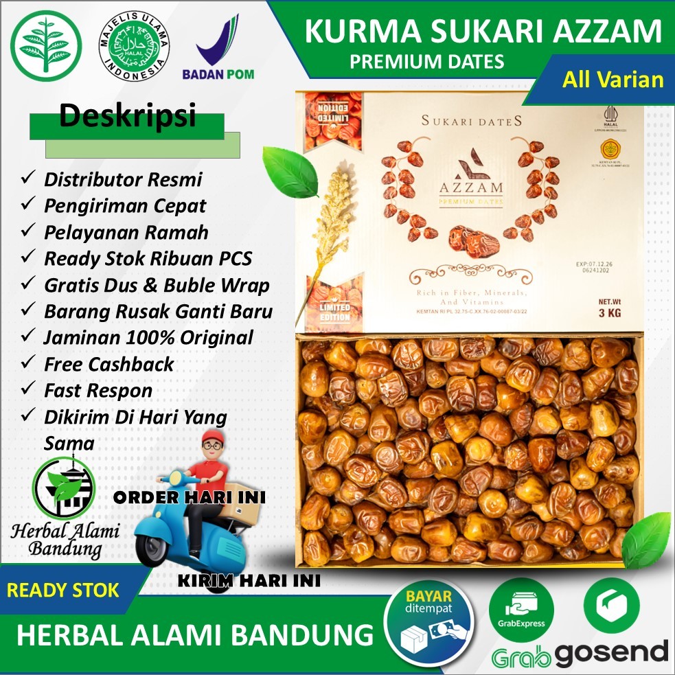 

Kurma Sukari 3kg Grade A Premium Quality Kurma Sukari Azzam