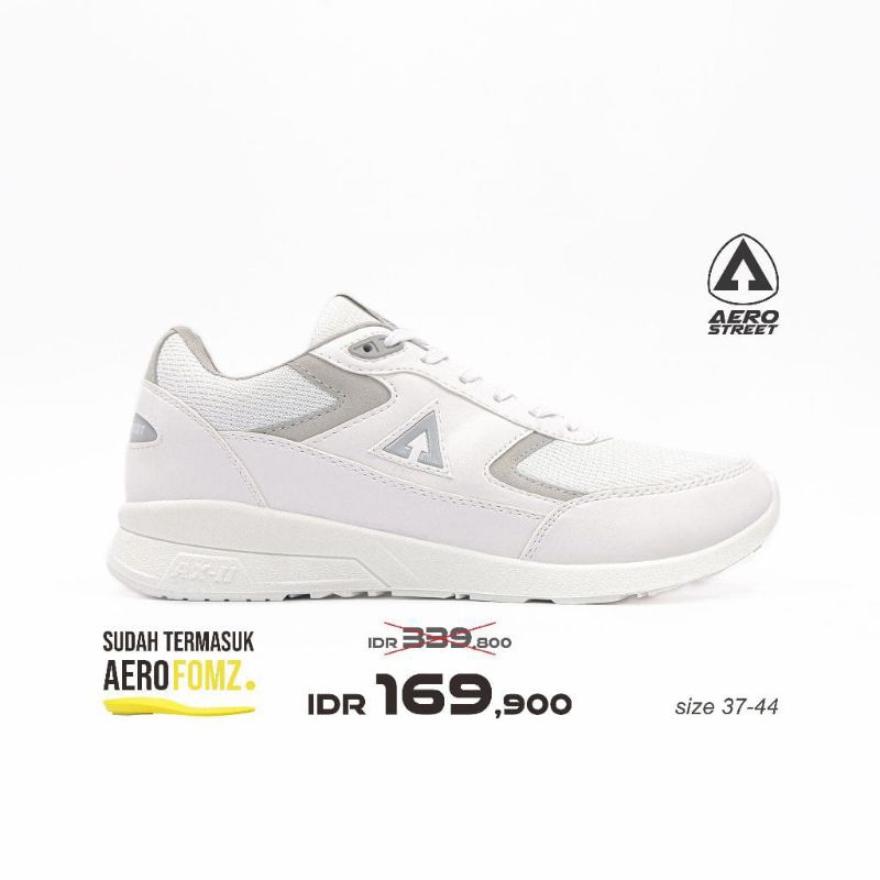 Aerostreet 37-44 Osaka Putih putih abu muda - Sepatu Sneakers sport