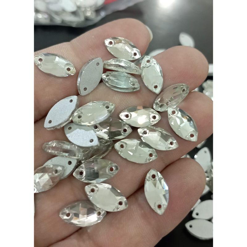 6 PCS - MATA JAHIT/MATA OVAL LUBANG DUA/PAYET BAJU