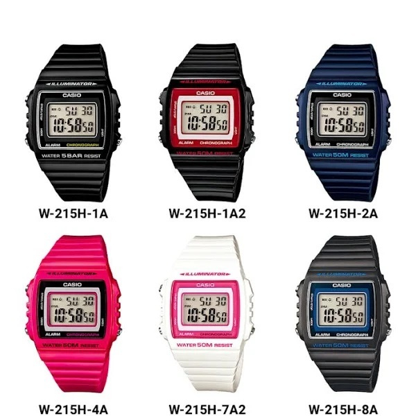 Jam Tangan Unisex Original Casio W-215H