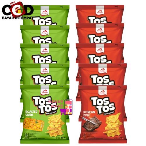 

[ HOKKY ] Tos Tos Tortilla Chips Renceng 10 X 20gr Dua Kelinci Tostos Korean Bbq Roasted Corn Nacho Cheese Snack Cemilan Enak Halal