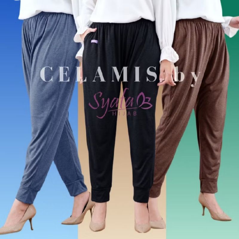 Celana panjang Celamis Wanita Kerut Jogger training wanita hijab big size Jumbo celana Gamis bebyter