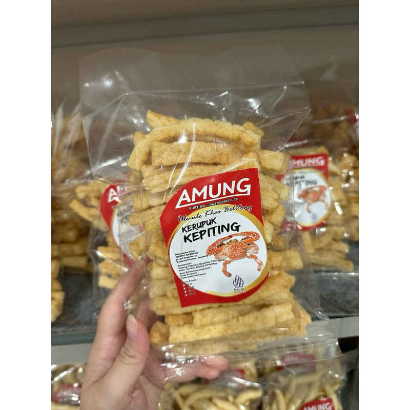 

Kerupuk Amung Stik Kepiting 100gr oleh oleh Khas Belitung