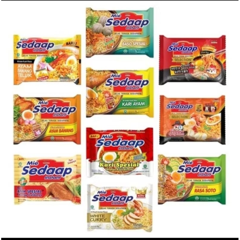 

Mie Sedap All varian, soto, goreng,ayam bawang