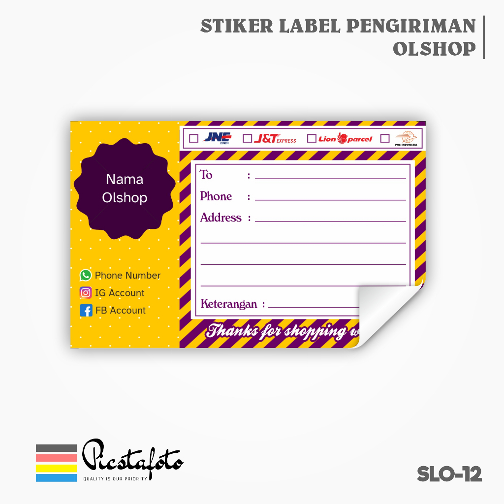 

Stiker Label Pengiriman Paket Online Shop Olshop - SLO12