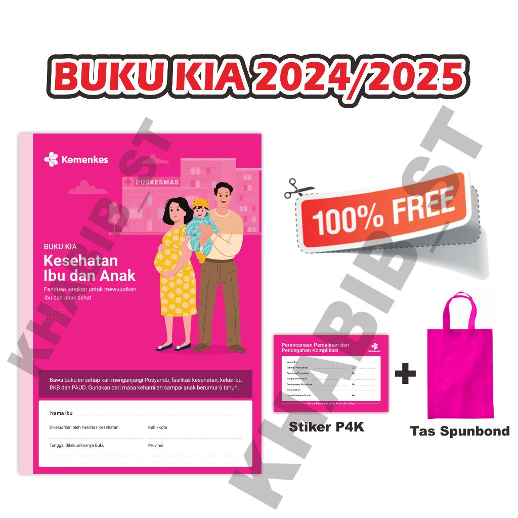

Buku KIA 2024 / 2025 buku KIA baru buku KIA NEW 2024, free tas buku kesehatan ibu dan anak buku pink buku bidan buku doktet
