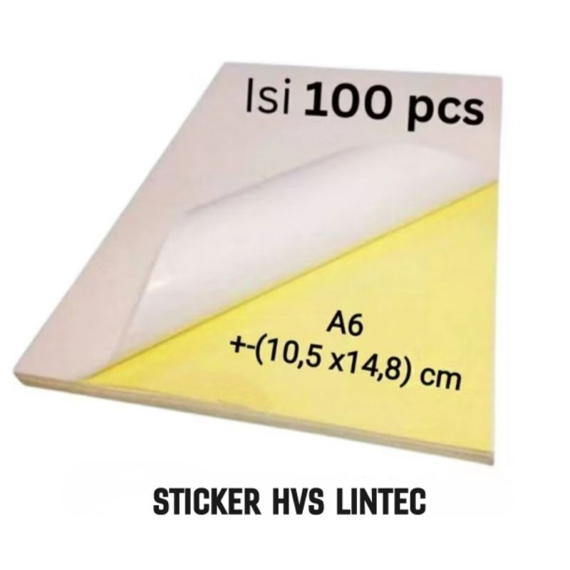 

A6 Sticker HVS LINTEC isi 100 Lembar / Kertas Stiker Doff Ukuran A6 / Kertas Resi Pengiriman