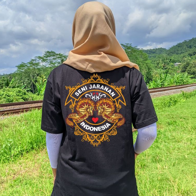 Lathi Kaos Baju seni jaranan culture banyumasan ebeg kuda lumping kepang Katun Cotton dongker Pendek