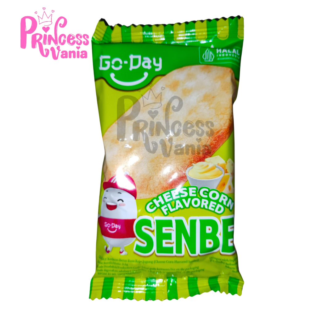 

GODAY SENBEI CHEESE CORN FLAVORED SATUAN 8,6GR SNACK RICE CRACKERS KUE BERAS RASA KEJU