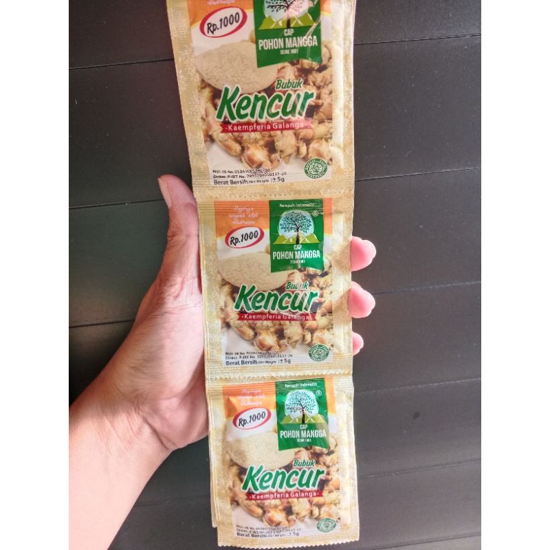 

Bubuk Kencur Cap Pohon Mangga 1 Renceng isi 12 Sachet