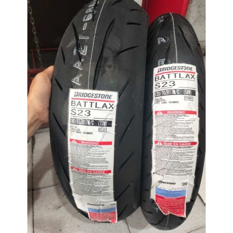 PAKETAN BAN LUAR BATTLAX S22 UKURAN 120/70-17 DAN 180/55-17 TUBELESS