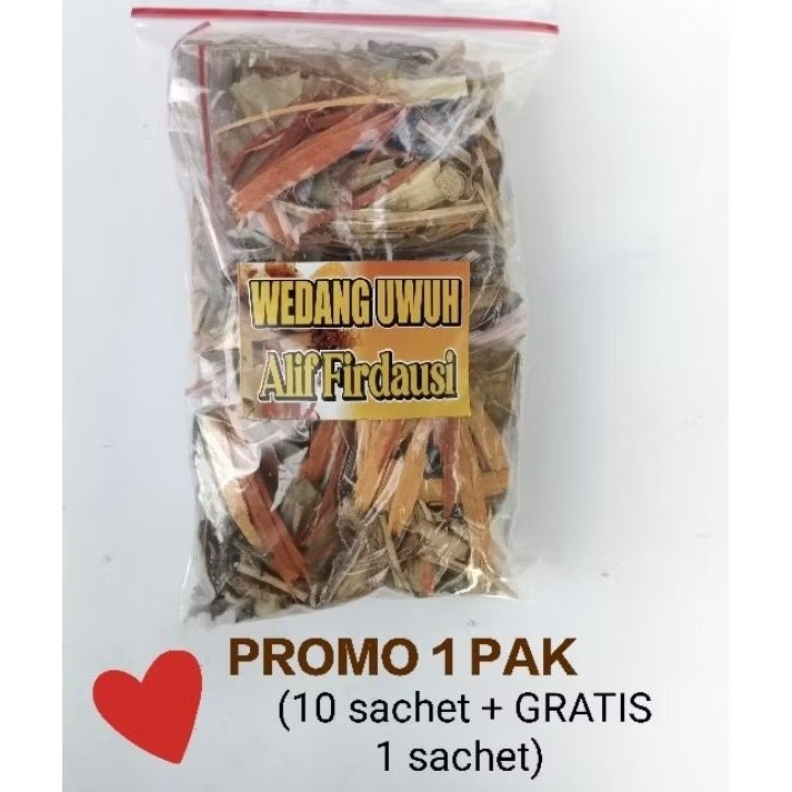 

U04 PROMO WEDANG UWUH 1 Pak (isi 10 sachet + GRATIS 1 sachet + GRATIS 2 sachet Gula Batu) rempah secang kayu manis kapulogo sereh cengkeh daun pala