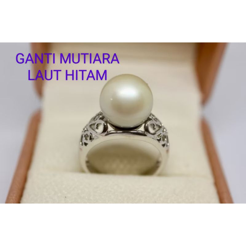 PROMO BERSERTIFIKAT CUNCIN MUTIARA LAUT HITAM ASLI GRADE A DIAMETER 11MM LENGKAP SERTIFIKAT