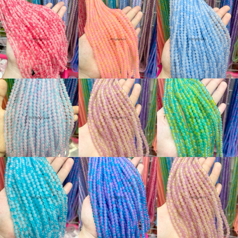 Glass Beads / Manik Kaca 8mm 6mm 4mm