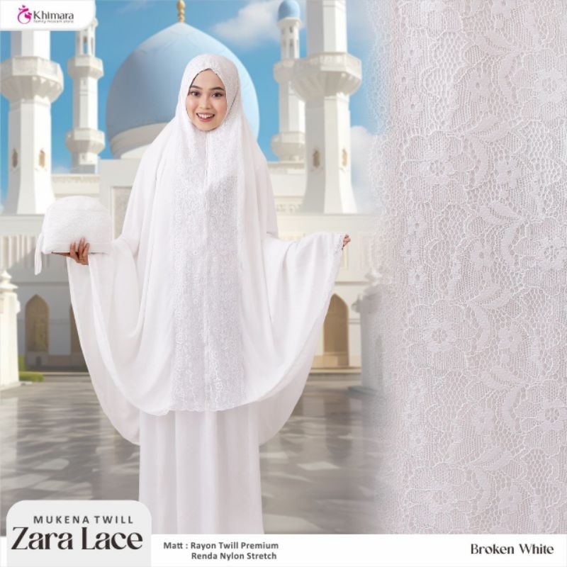 MUKENA  ZARA LACE TWILL BY KHIMARA Mukena Rayon Twill