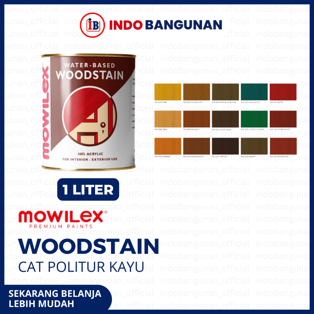 CAT MURAH POLITUR KAYU MOWILEX WOODSTAIN 1LT