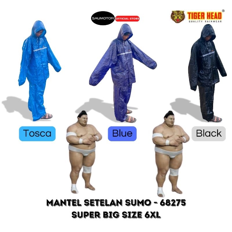 Jas hujan mantel JUMBO setelan 6XL Tiger head 68275 Mantel big size